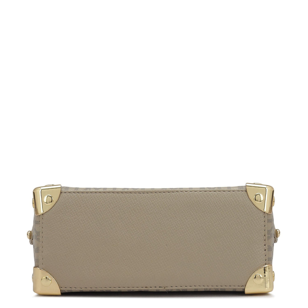 Small Monogram Leather Satchel - Chalk
