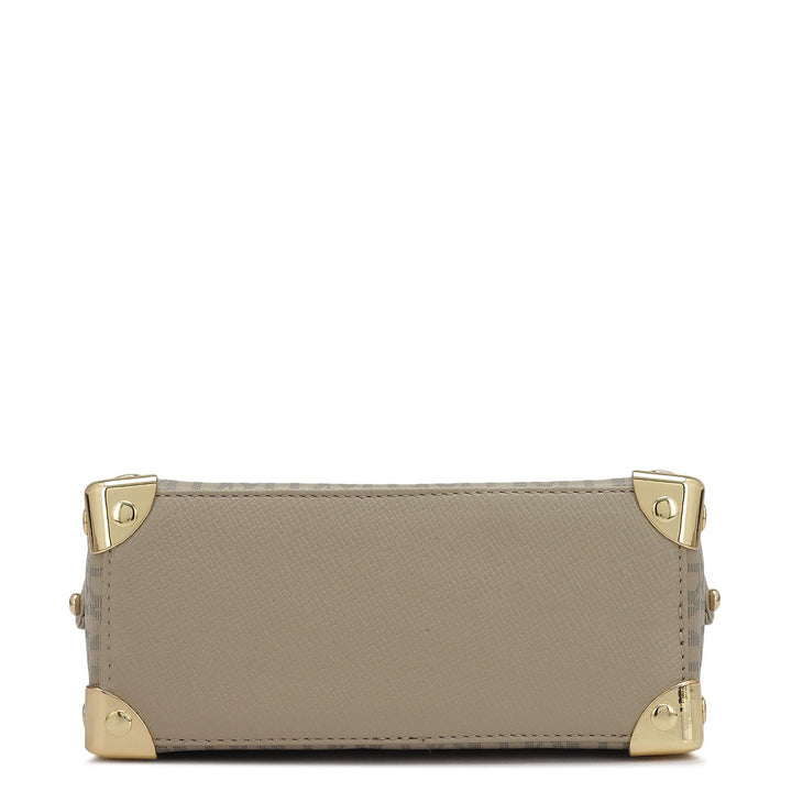 Small Monogram Leather Satchel - Chalk