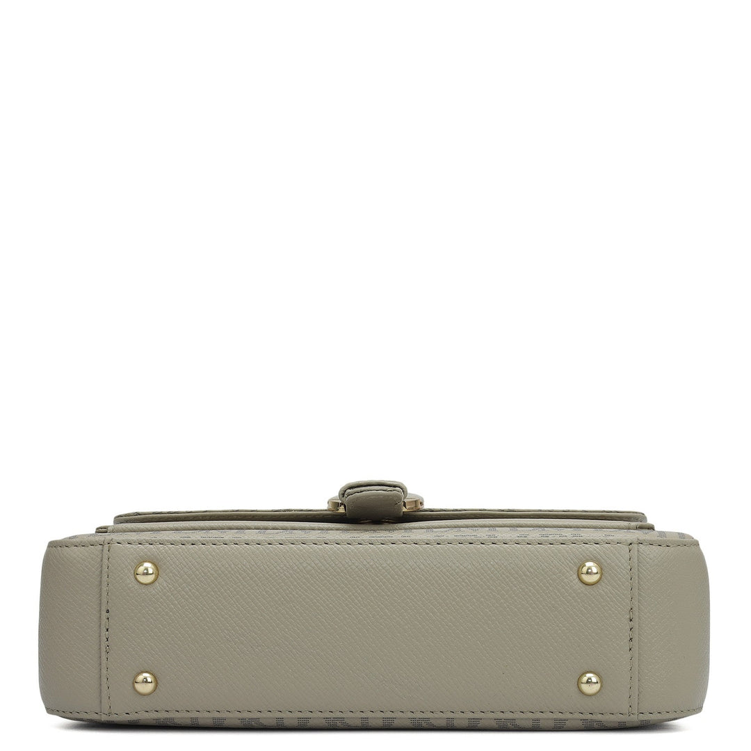 Small Monogram Franzy Leather Shoulder Bag - Chalk