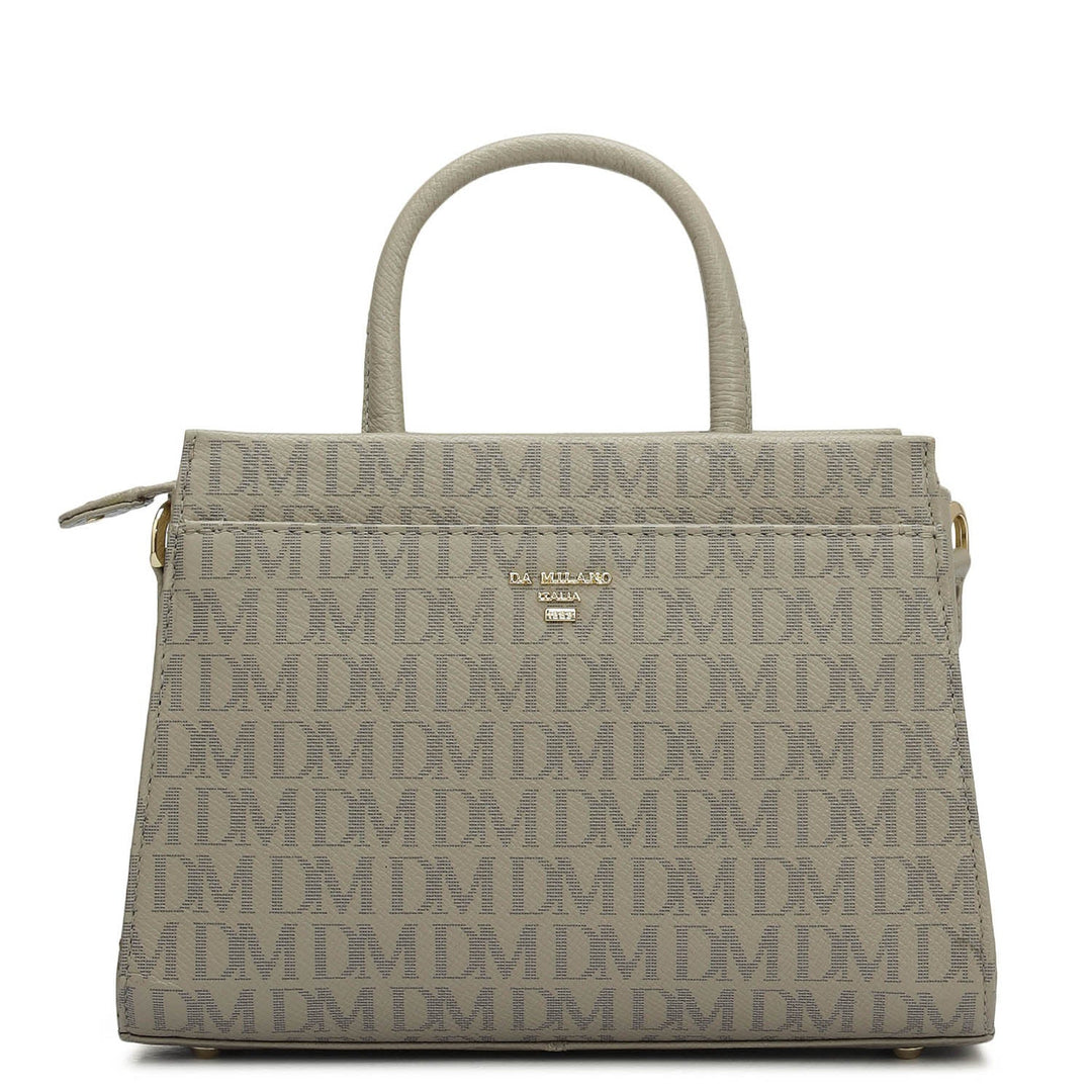 Small Monogram Franzy Leather Satchel - Chalk