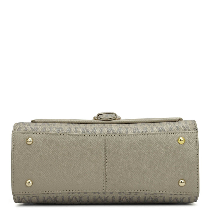 Small Monogram Franzy Leather Satchel - Chalk