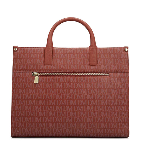 Medium Monogram Franzy Leather Satchel - Brick