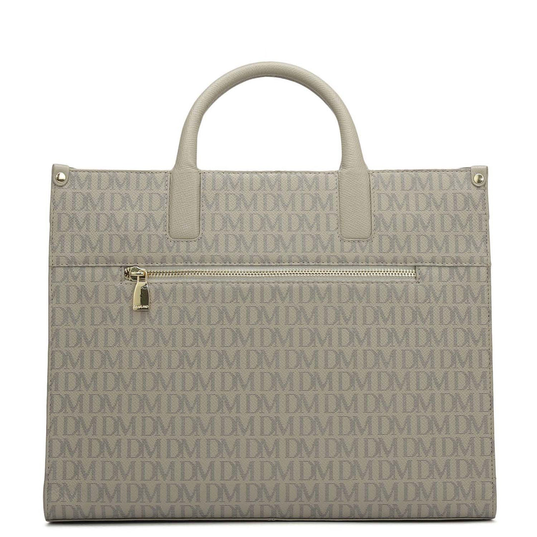 Medium Monogram Franzy Leather Satchel - Chalk