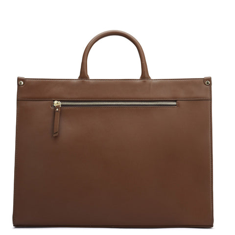 Large Croco Plain Leather Book Tote - Date