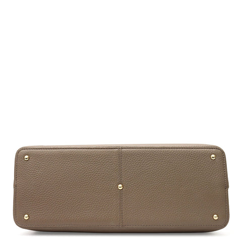 Medium Wax Leather Shoulder Bag - Smoke Grey