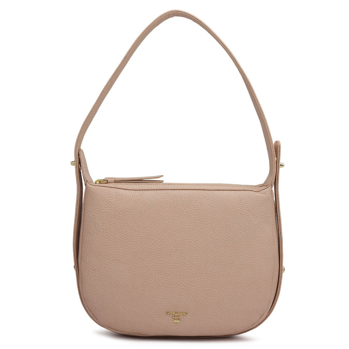 Small Wax Leather Hobo Bag - Feather