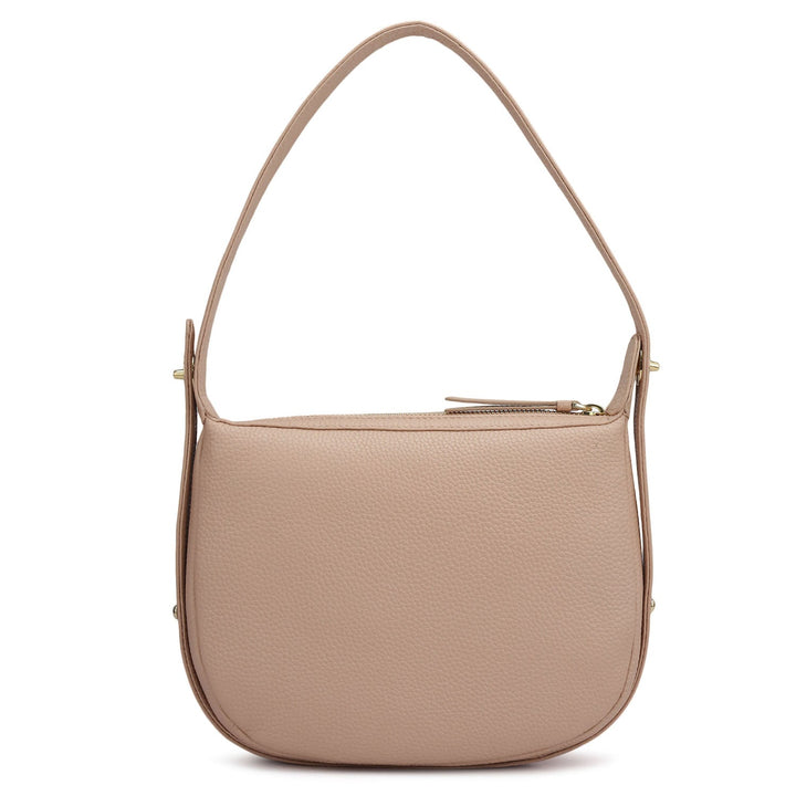 Small Wax Leather Hobo Bag - Feather