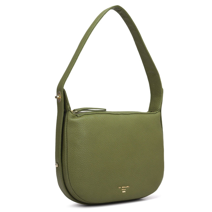 Small Wax Leather Hobo Bag - Fern