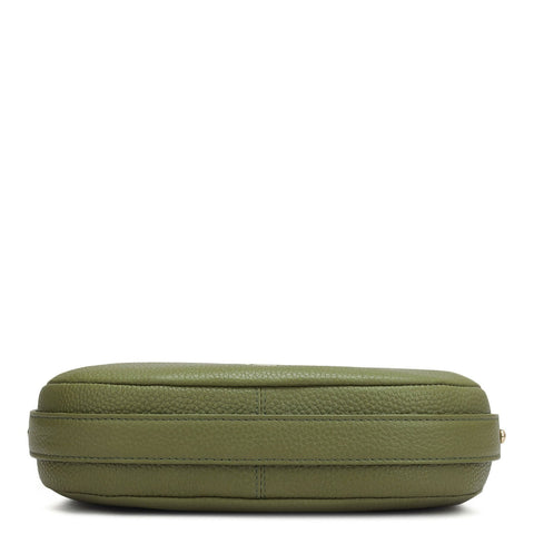 Small Wax Leather Hobo Bag - Fern