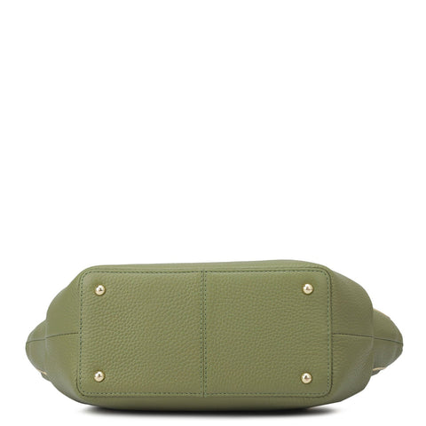 Small Wax Leather Satchel - Fern
