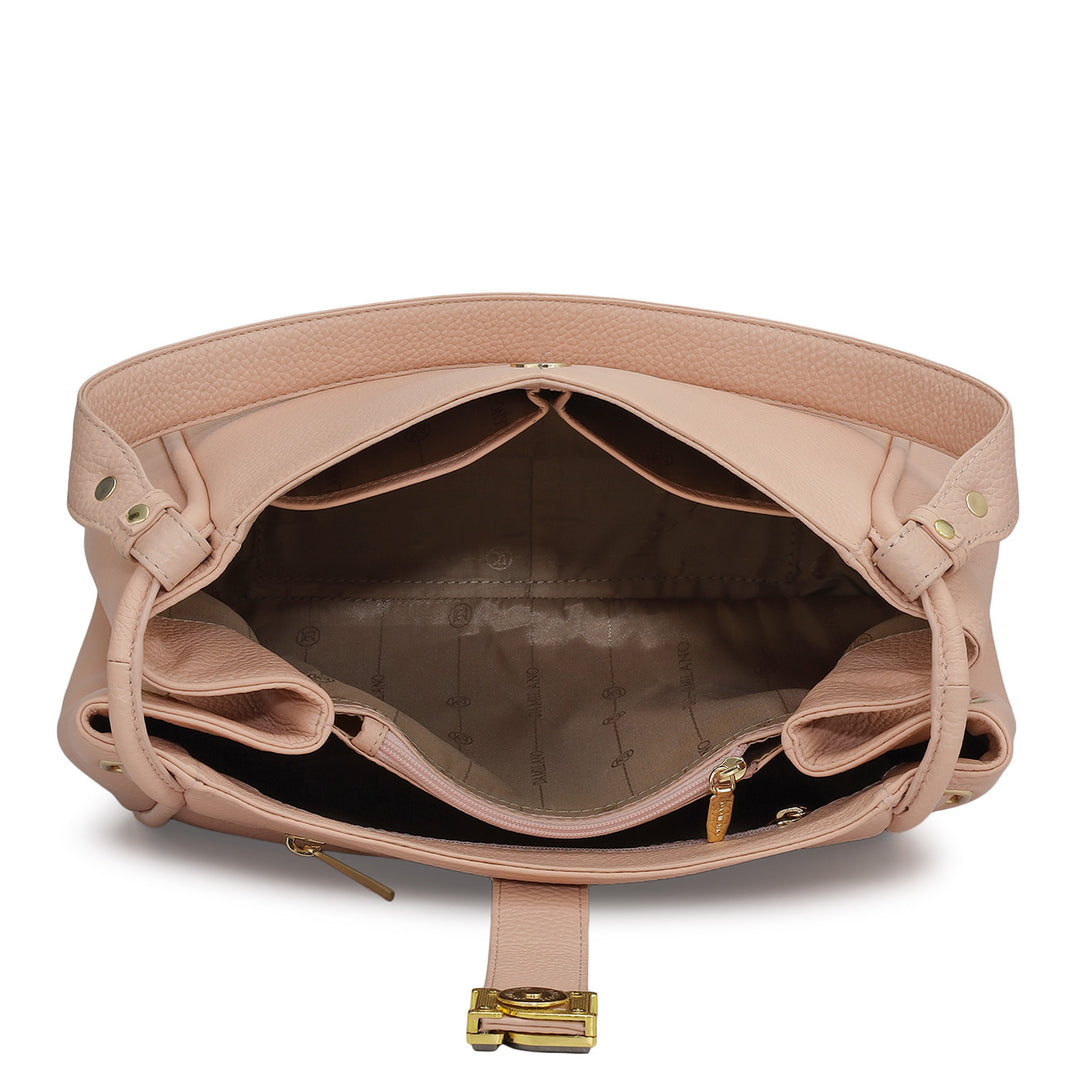 Medium Wax Leather Hobo - Feather