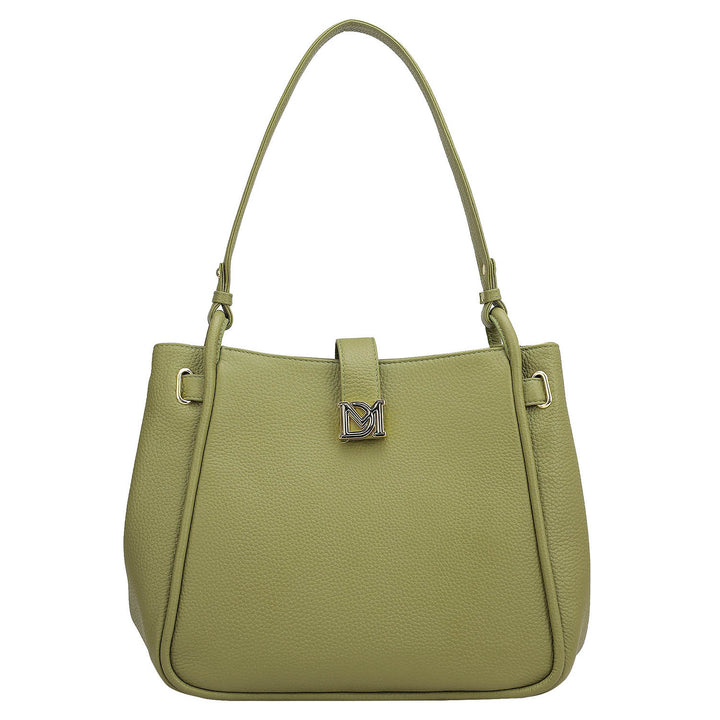 Medium Wax Leather Hobo - Fern