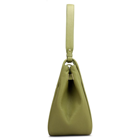 Medium Wax Leather Hobo - Fern