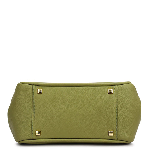 Medium Wax Leather Hobo - Fern