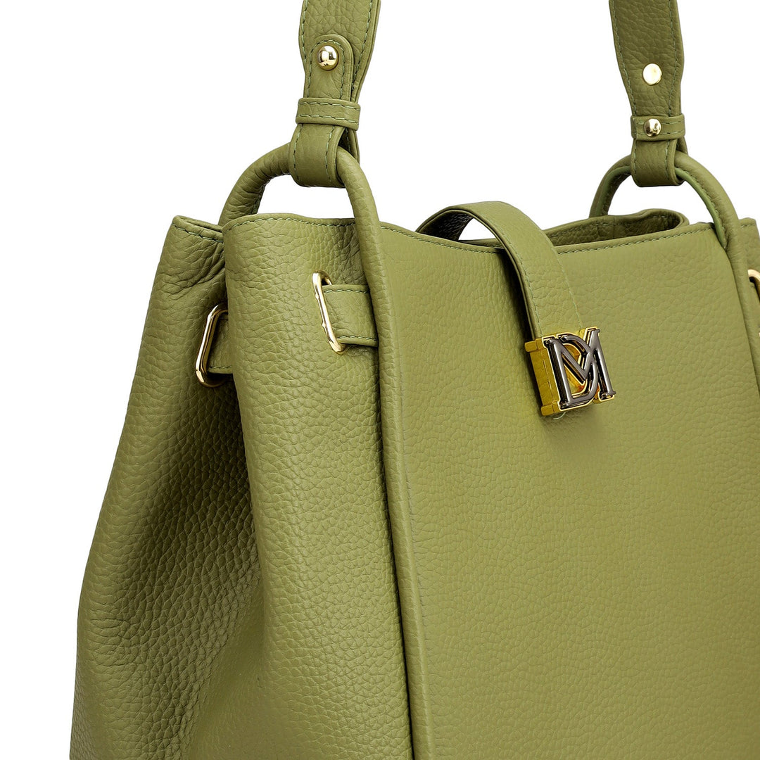 Medium Wax Leather Hobo - Fern