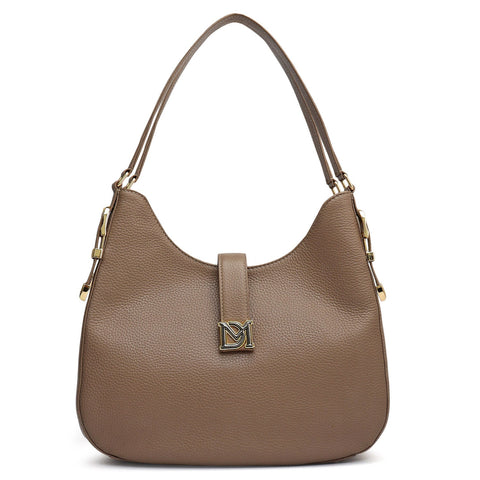 Medium Wax Leather Hobo - Smoke Grey