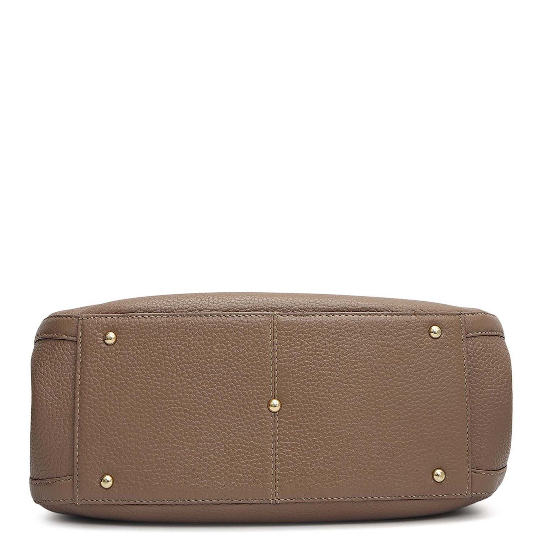 Medium Wax Leather Hobo - Smoke Grey