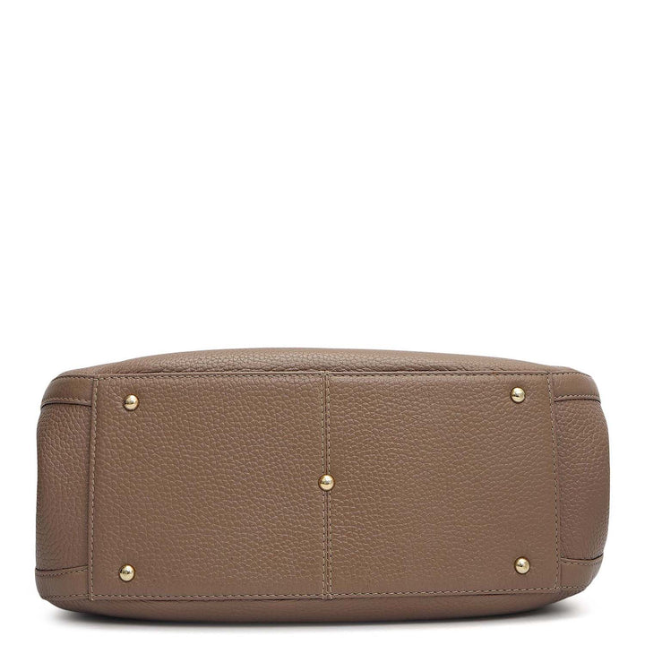 Medium Wax Leather Hobo - Smoke Grey