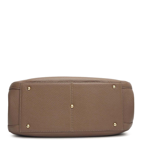 Medium Wax Leather Hobo - Smoke Grey