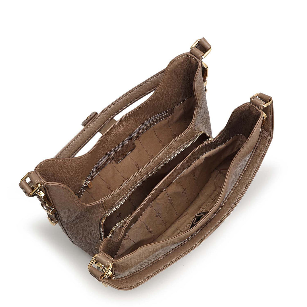 Medium Wax Leather Hobo - Smoke Grey