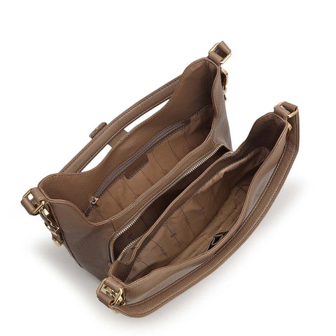 Medium Wax Leather Hobo - Smoke Grey