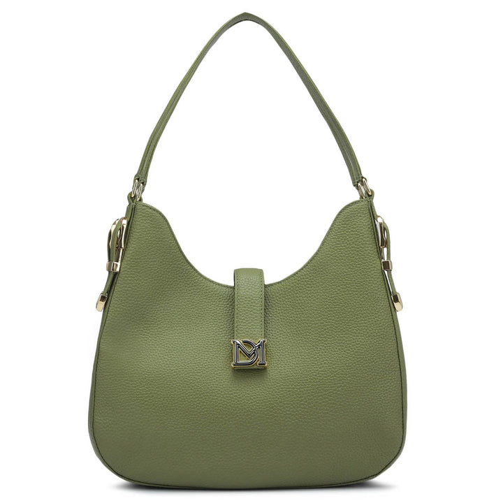 Medium Wax Leather Hobo - Fern