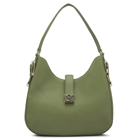 Medium Wax Leather Hobo - Fern