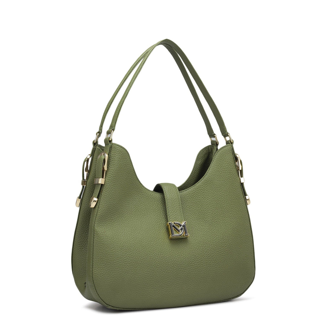 Medium Wax Leather Hobo - Fern