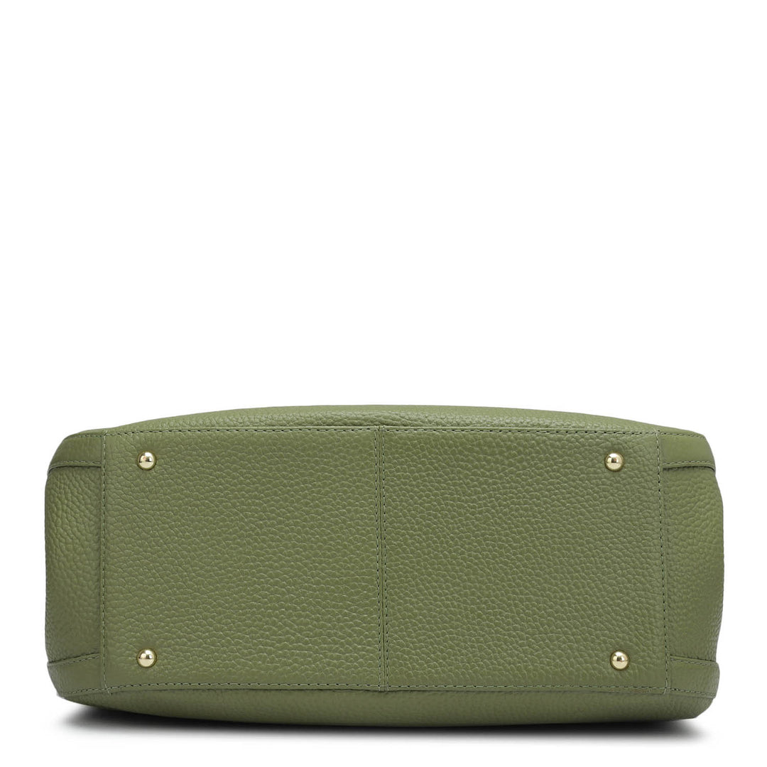 Medium Wax Leather Hobo - Fern