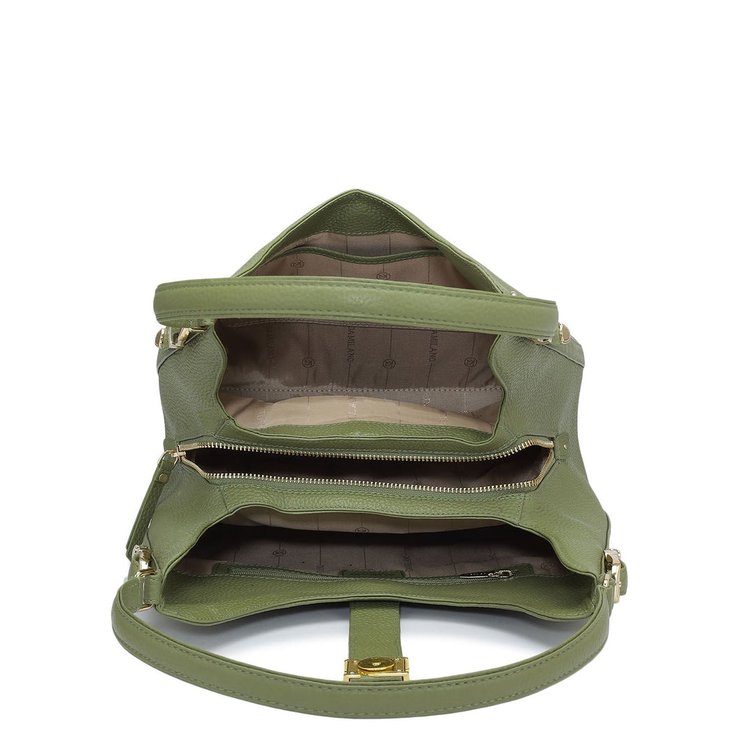 Medium Wax Leather Hobo - Fern