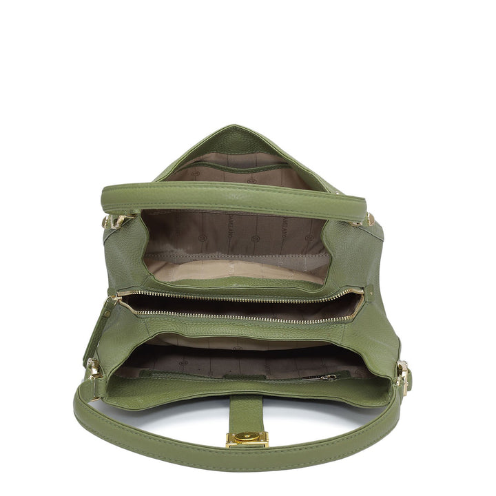 Medium Wax Leather Hobo - Fern