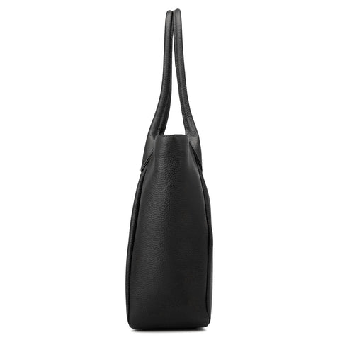 Large Wax Leather Tote - Black