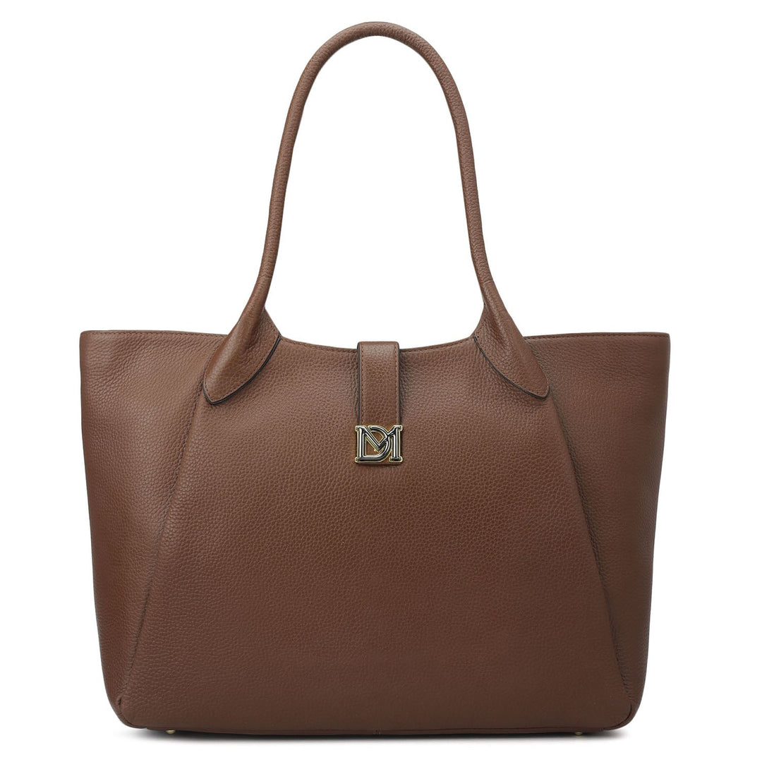 Large Wax Leather Tote - Espresso