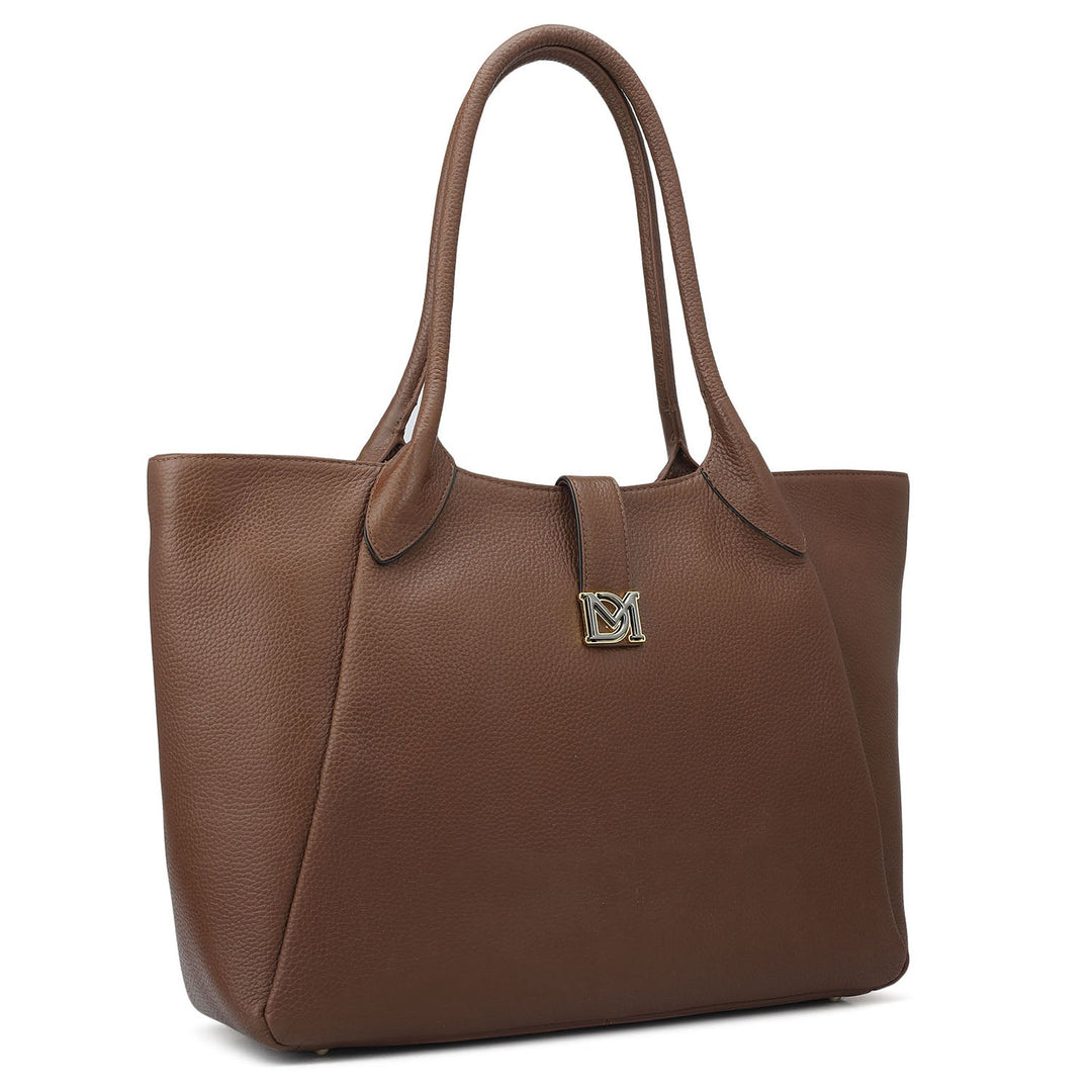 Large Wax Leather Tote - Espresso