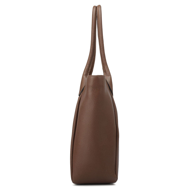 Large Wax Leather Tote - Espresso