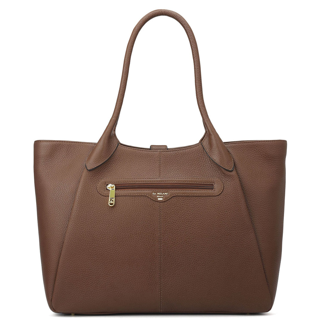 Large Wax Leather Tote - Espresso