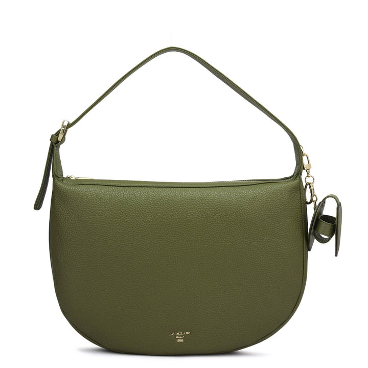 Medium Wax Leather Hobo Bag - Fern
