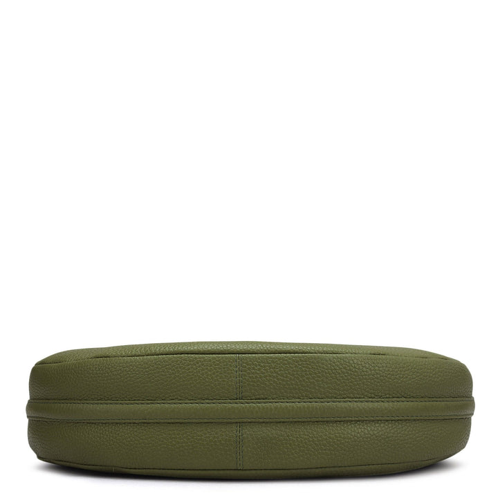 Medium Wax Leather Hobo Bag - Fern