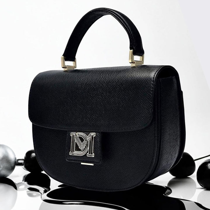 Small Franzy Leather Satchel - Black