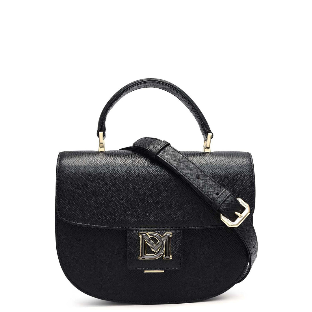 Small Franzy Leather Satchel - Black