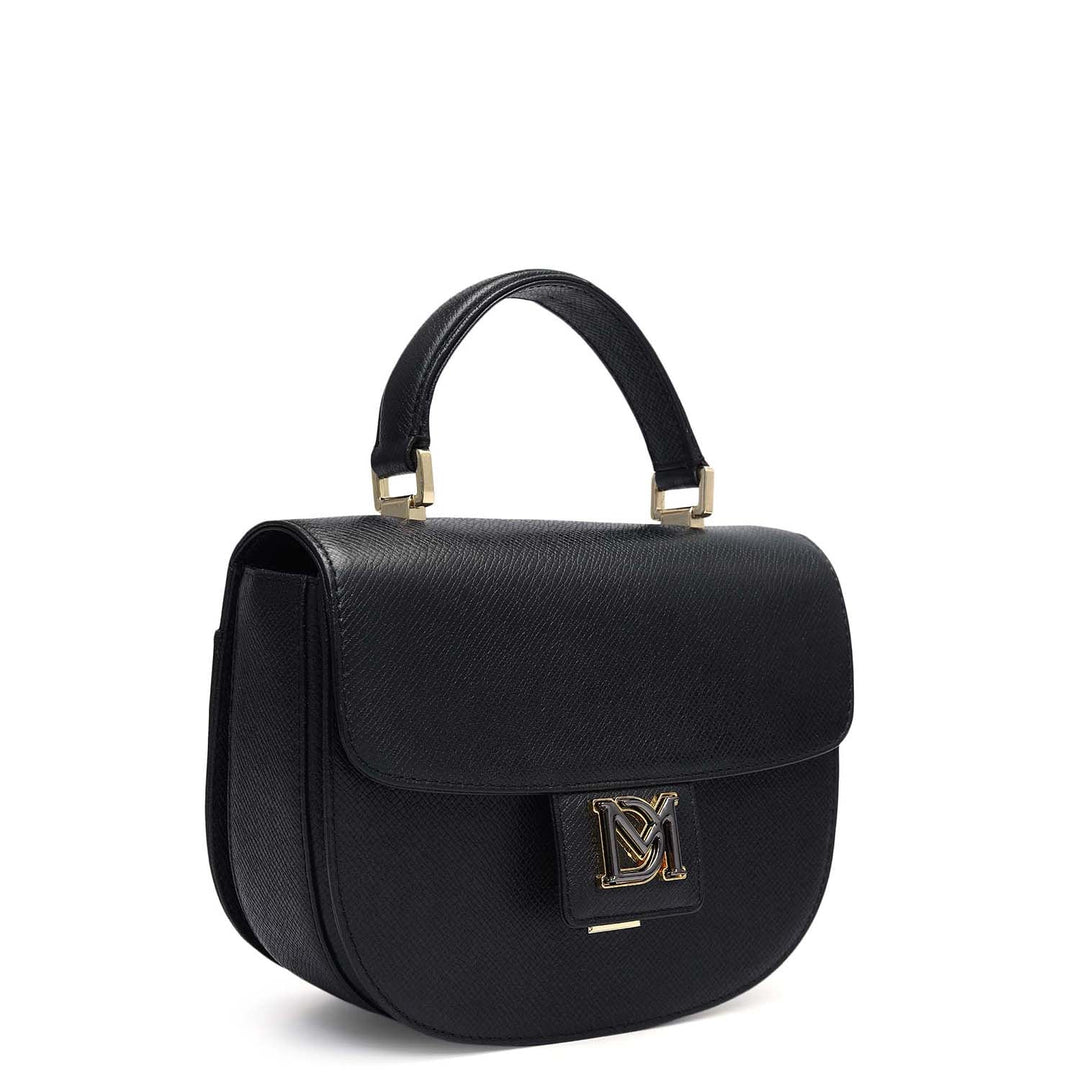 Small Franzy Leather Satchel - Black