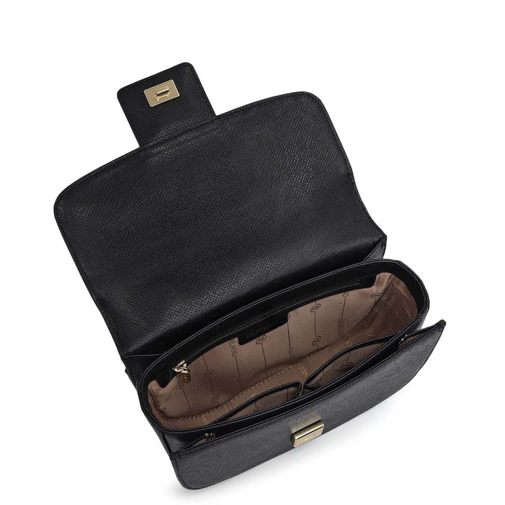 Small Franzy Leather Satchel - Black