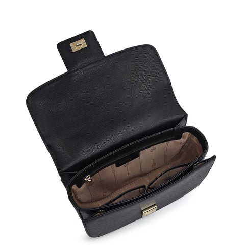 Small Franzy Leather Satchel - Black