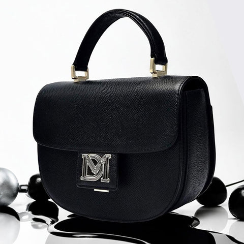 Small Franzy Leather Satchel - Black