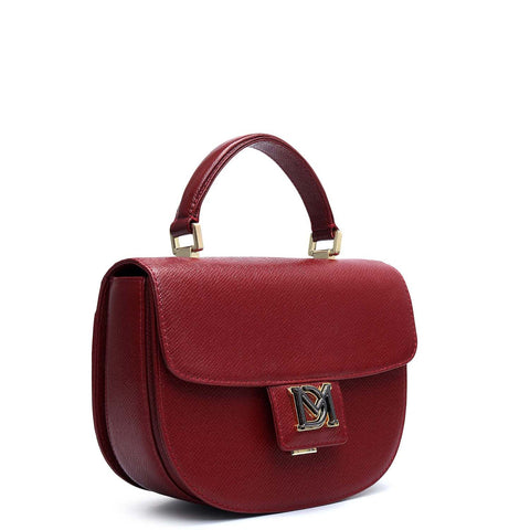 Small Franzy Leather Satchel - Cherry