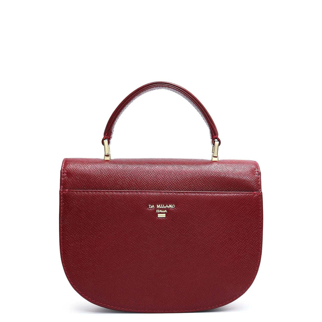 Small Franzy Leather Satchel - Cherry