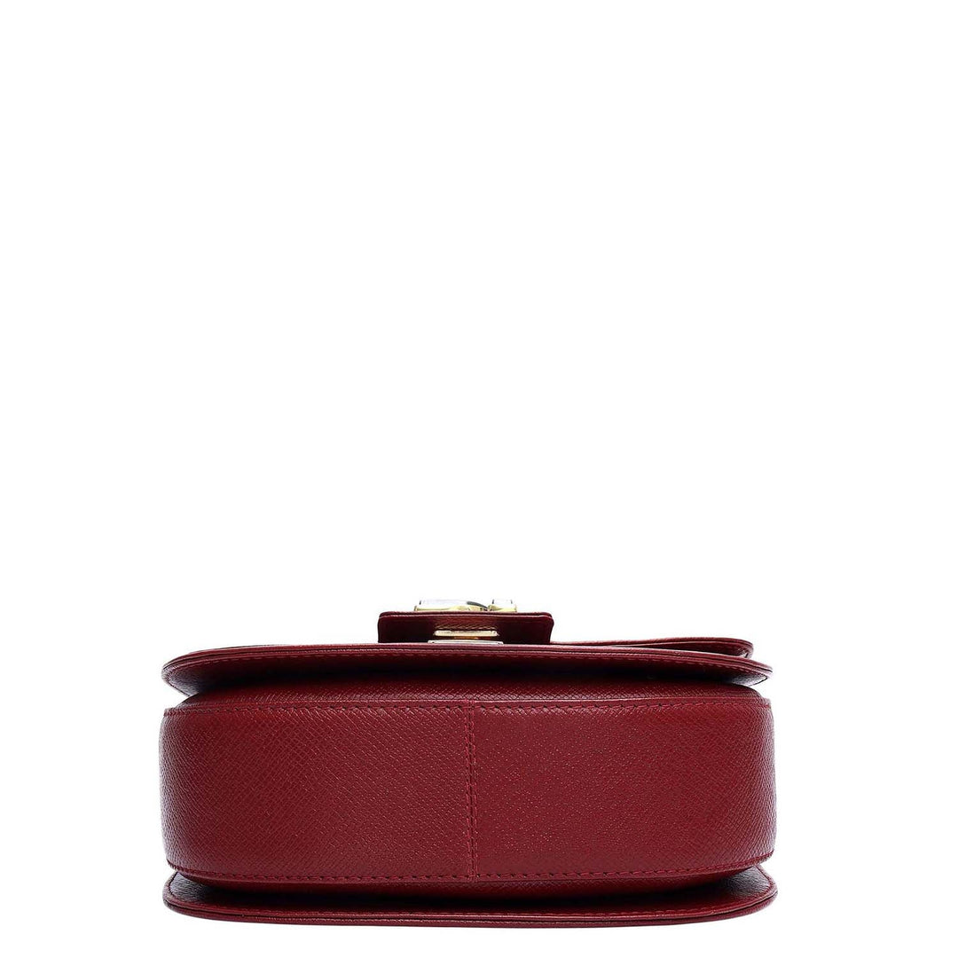 Small Franzy Leather Satchel - Cherry