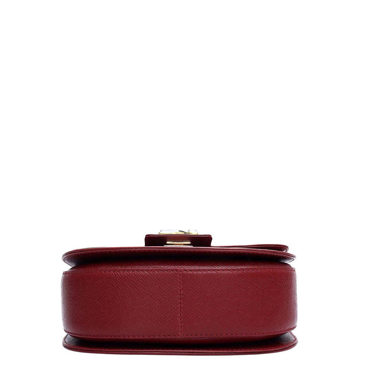 Small Franzy Leather Satchel - Cherry