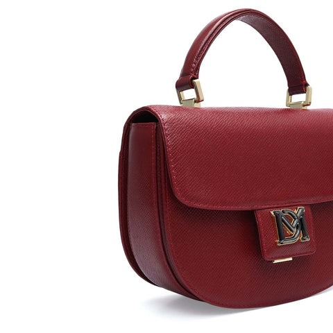 Small Franzy Leather Satchel - Cherry