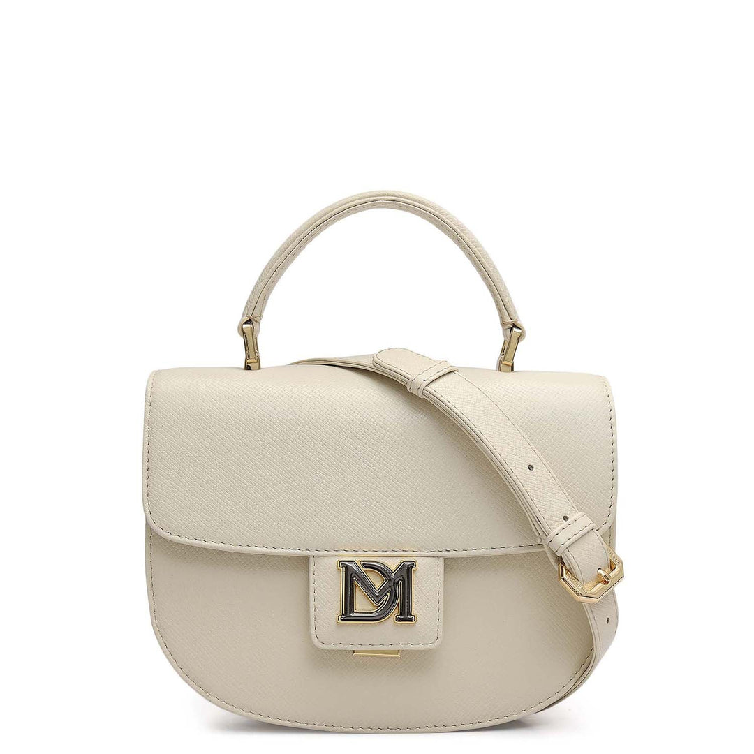 Small Franzy Leather Satchel - Marshmallow